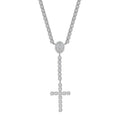 Moissanite Micro Clustered Rosary Chain in Sterling Silver