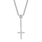 Moissanite Micro Clustered Rosary Chain in Sterling Silver