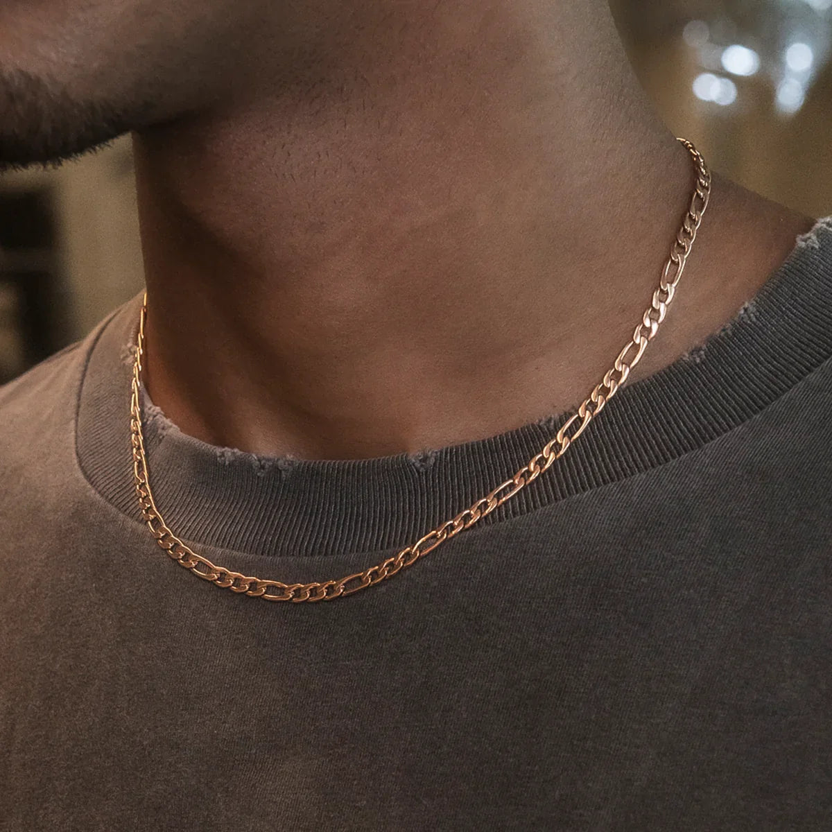 Figaro Chain in Rose Gold- 4mm