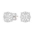 8MM Pave Set Moissanite Stud Earrings in Sterling Silver