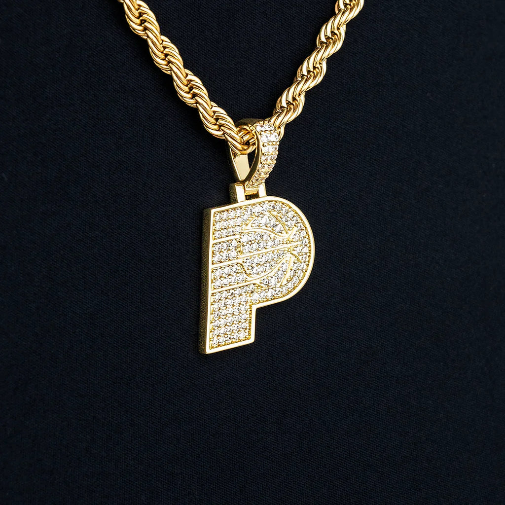 Indiana Pacers Official NBA Micro Logo Pendant in Yellow Gold
