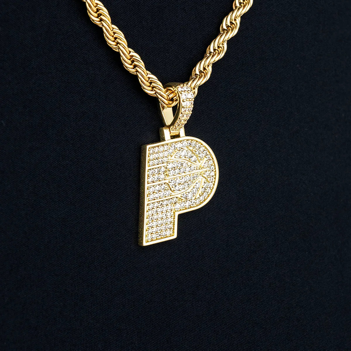 Indiana Pacers Official NBA Micro Logo Pendant in Yellow Gold