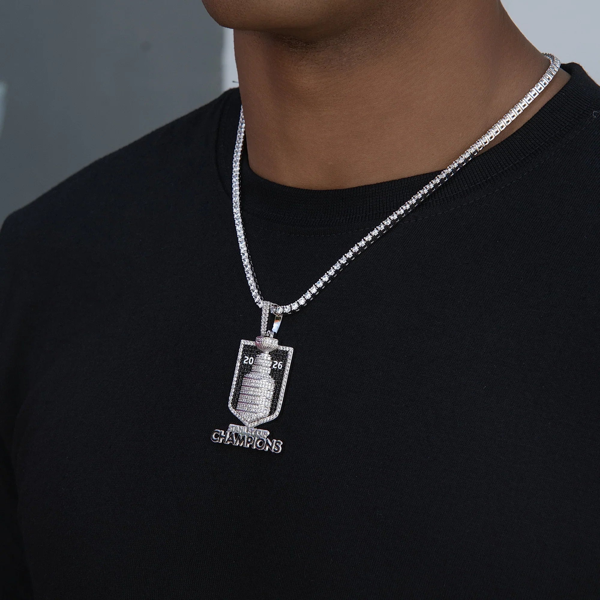 Iced 2026 Stanley Cup Official NHL Champion Pendant in White Gold