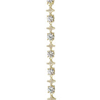 Men's Moissanite Round Stone Star Tennis Chain in Yellow Gold Vermeil - 6mm