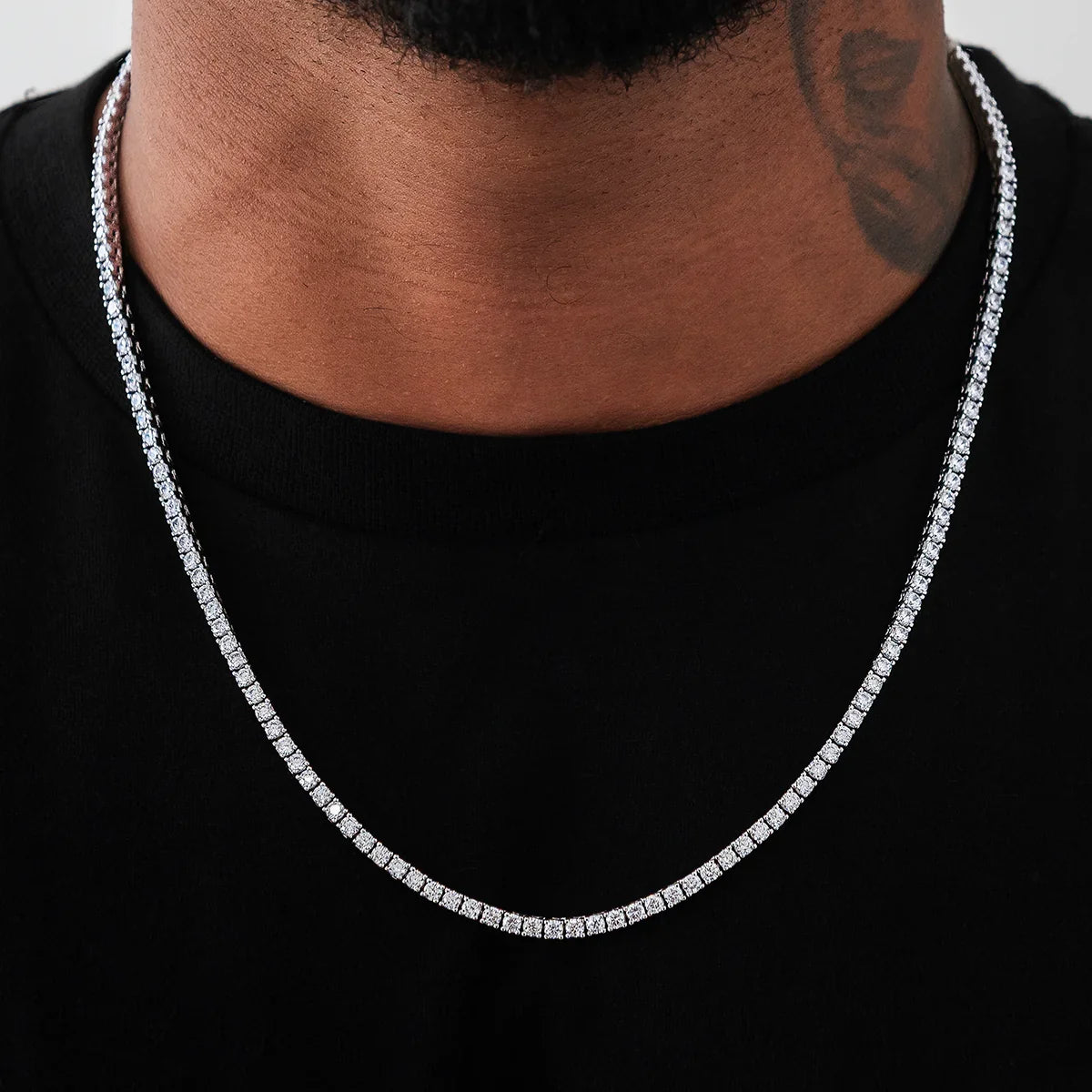 Diamond Tennis Chain in White Gold- 3mm