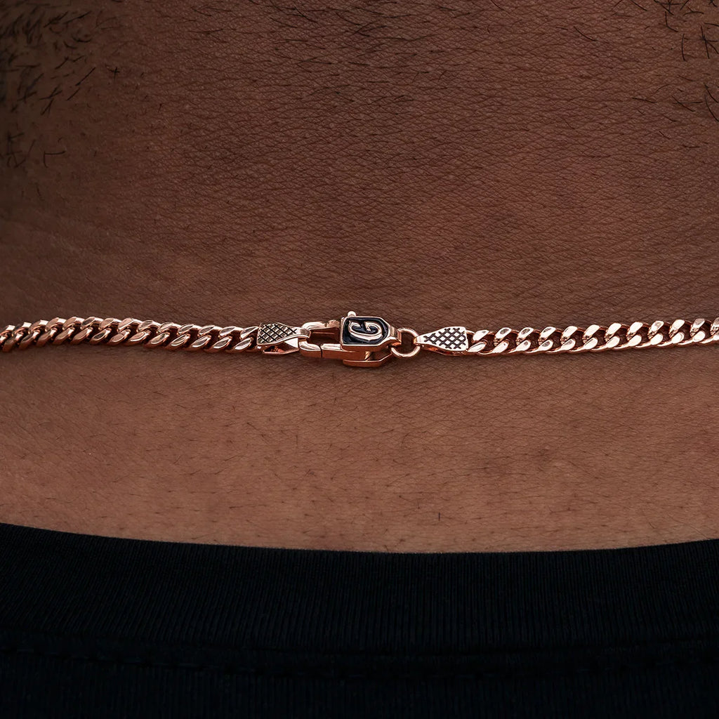 Micro Cuban Chain in Rose Gold- 3mm