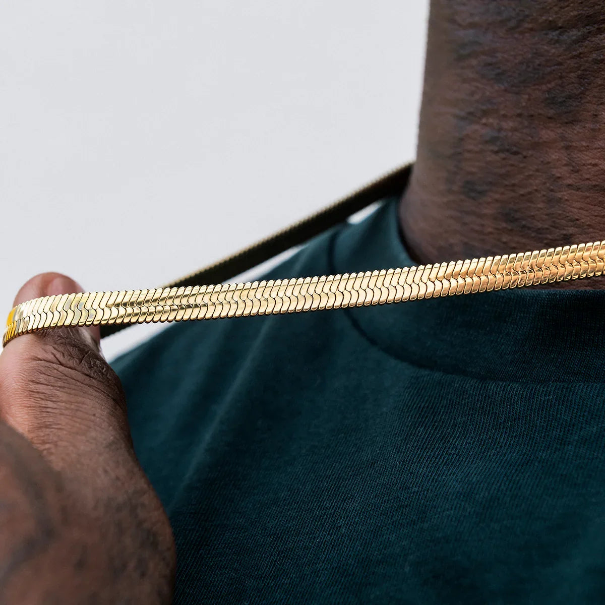 4mm + 6mm Herringbone Chain Bundle in Yellow Gold