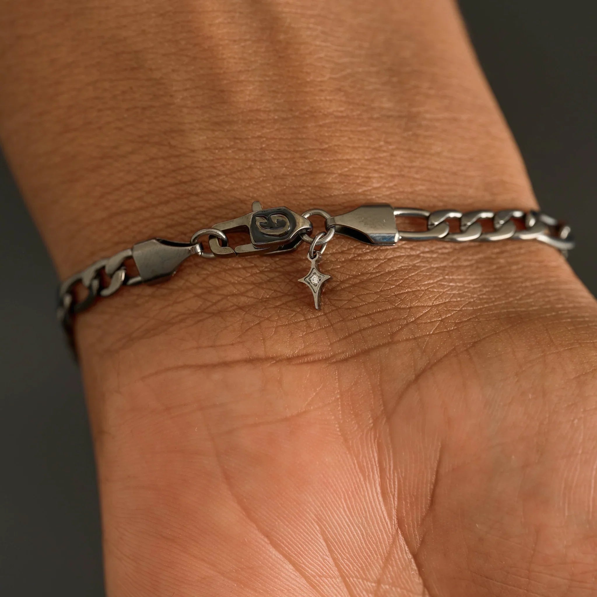 Figaro Chain Bracelet in Black - 4mm