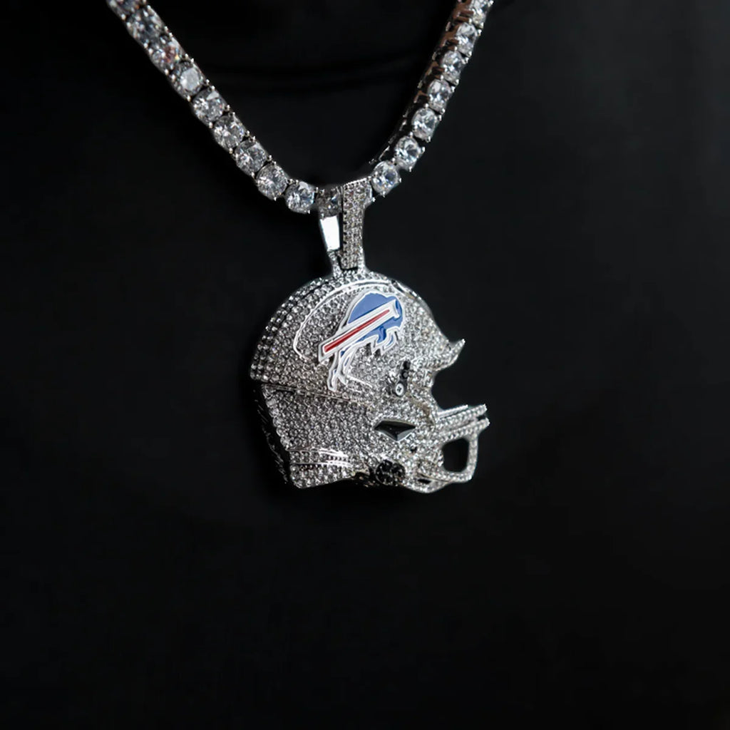 2025 Buffalo Bills Team Helmet Pendant - White Gold