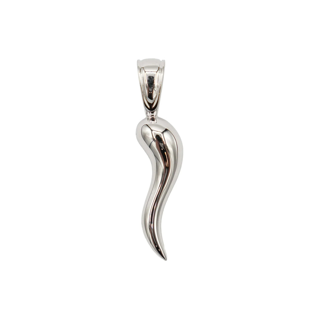 Italian Horn Pendant in Sterling Silver