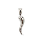 Italian Horn Pendant in Sterling Silver