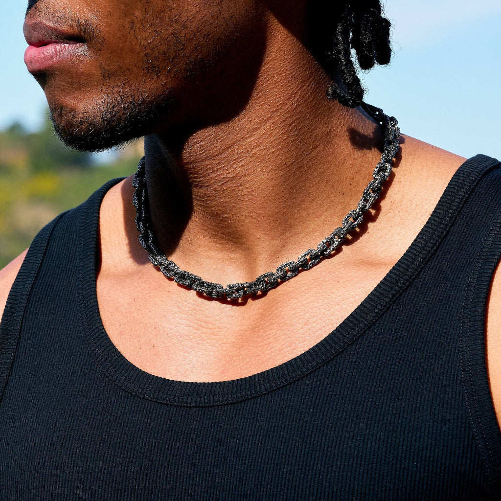 GLD X Bloody Osiris Iced Black Voronoi Link Chain in Black