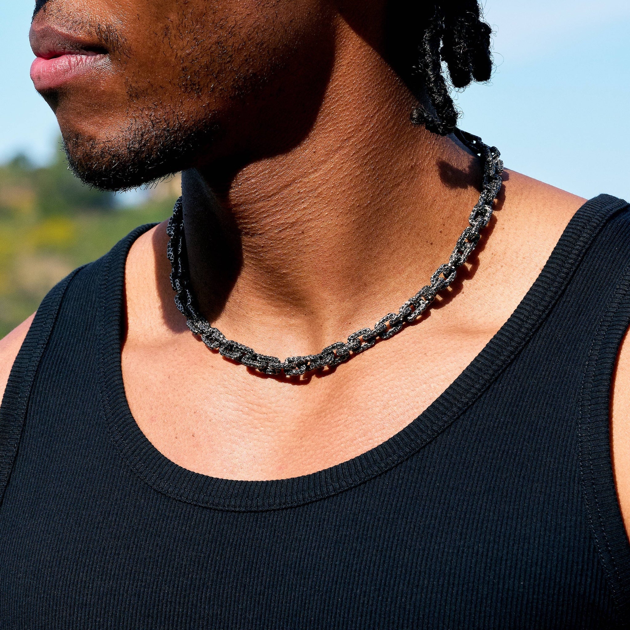 GLD X Bloody Osiris Iced Black Voronoi Link Chain in Black