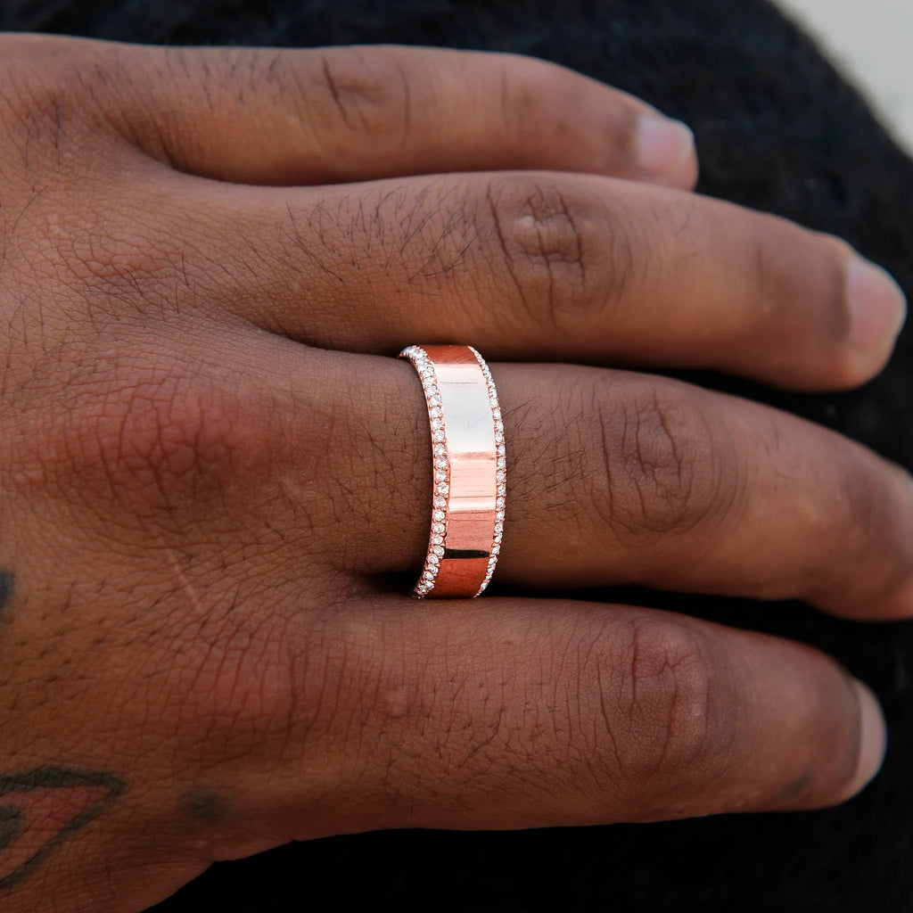 Diamond Edge Ring in Rose Gold
