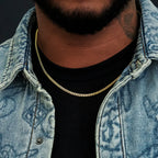 Micro Cuban Chain in Yellow Gold- 3mm