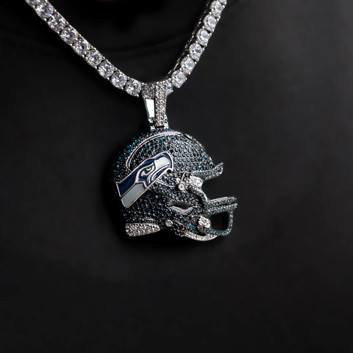 2025 Seattle Seahawks Team Helmet Pendant - White Gold