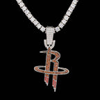 Houston Rockets Official NBA Logo Pendant in White Gold