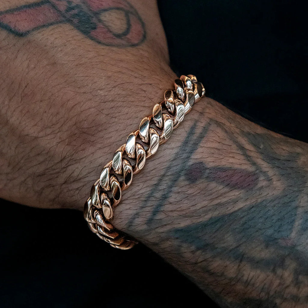 Signature Cuban Link Bracelet in Rose Gold - 12mm
