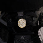 Pave Basketball Shoelace Charm in Yellow Gold