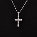 Micro Diamond Cross Pendant + 2MM Rope Chain Bundle in White Gold
