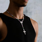 Tennis Link GLD Star Multi Color Lariat in White Gold