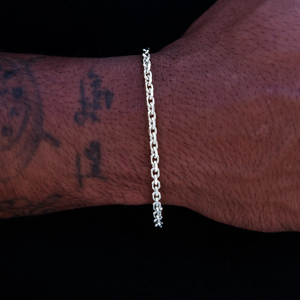 3.6MM Open Box Bracelet in White Gold