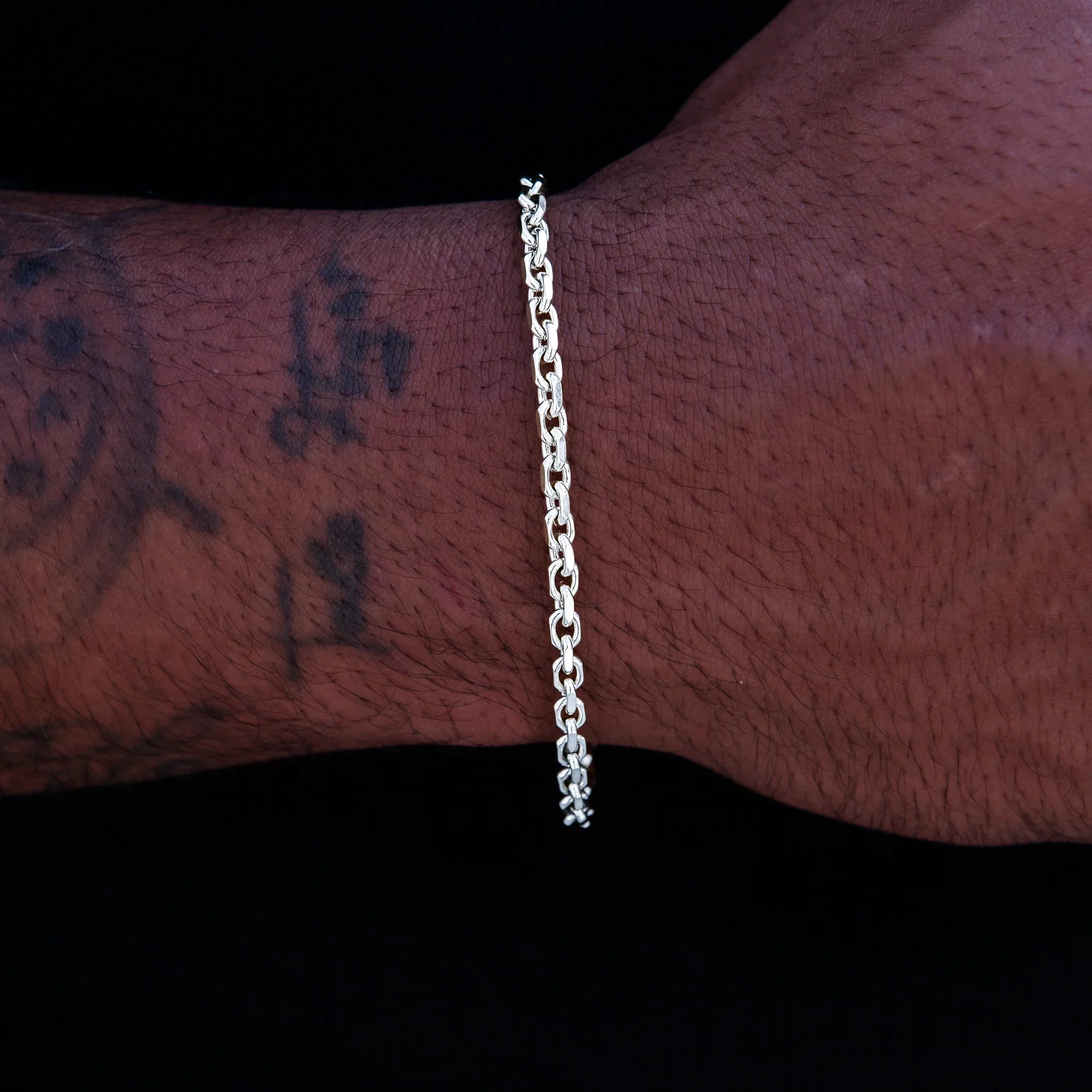 3.6MM Open Box Bracelet in White Gold