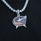 Columbus Blue Jackets Official NHL Logo Pendant in White Gold