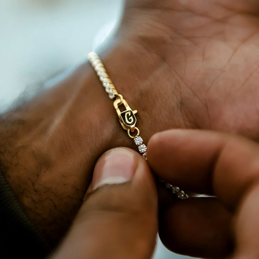 Micro Tennis Chain + Bracelet Bundle in Yellow Gold