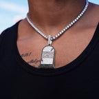 GLD X Sesh Bones Iced Grave Pendant in White Gold