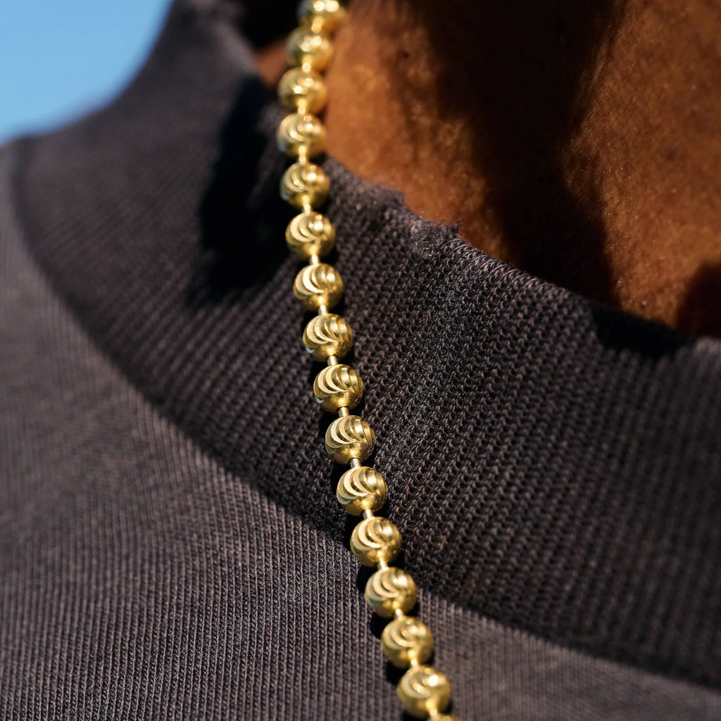Moon Cut Ball Chain in Yellow Gold Vermeil - 4mm