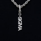 "Sigma" Clip On Pendant in White Gold