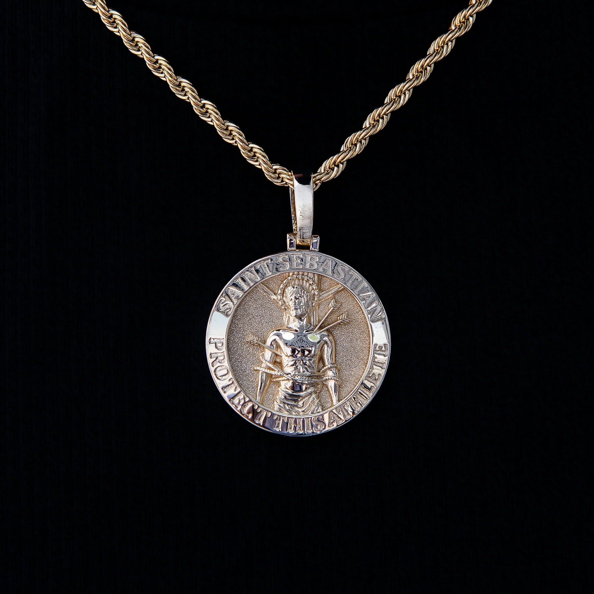 Athletes Guardian Pendant in Yellow Gold