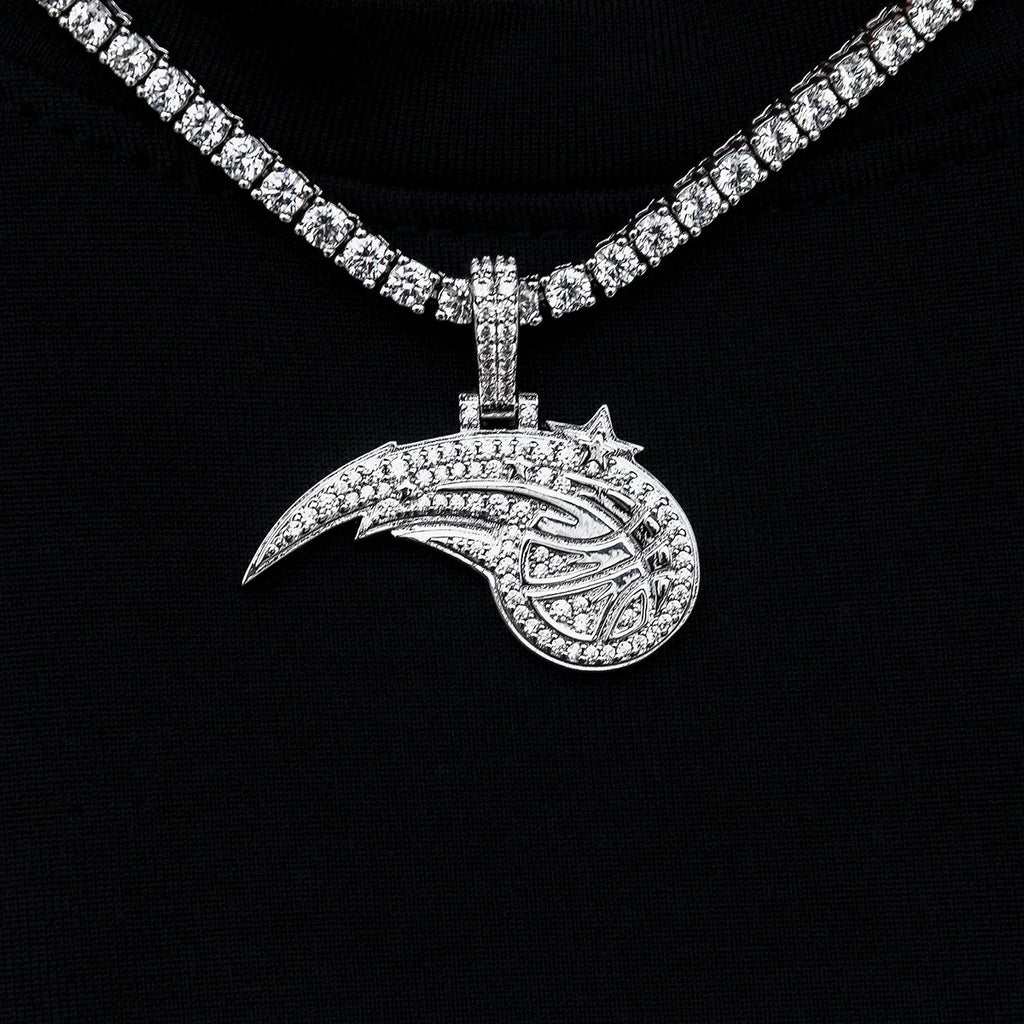 Orlando Magic Official NBA Micro Logo Pendant in White Gold