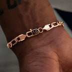 Figaro Chain + Bracelet Bundle in Rose Gold- 6mm