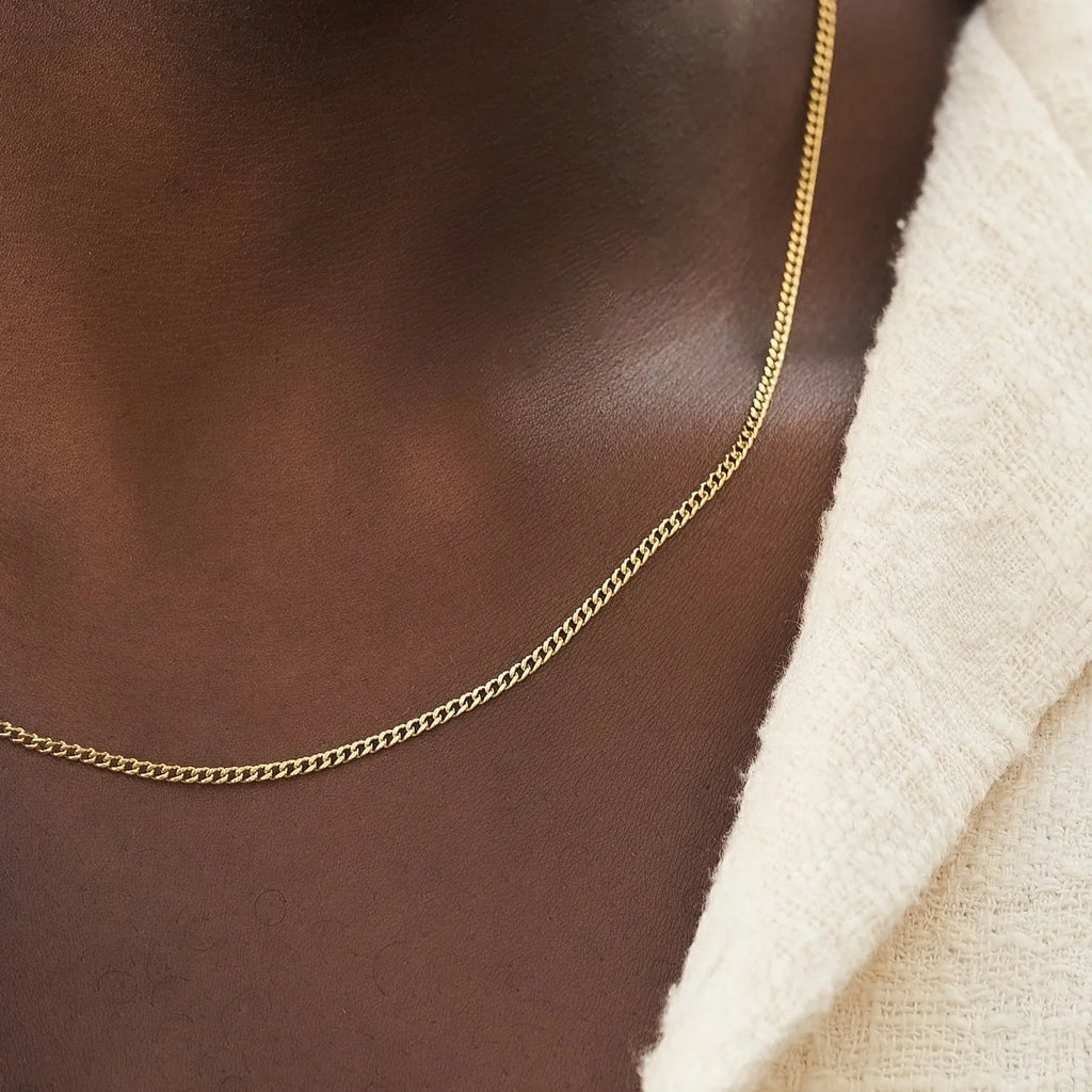 Micro Cuban Chain in Yellow Gold - 2mm