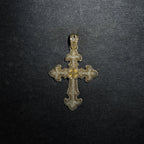 GLD X Bloody Osiris Large Iced Canary Cross Pendant in Yellow Gold Vermeil