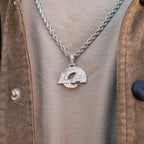 Los Angeles Rams Official NFL Micro Logo Pendant - White Gold