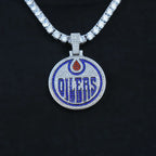 Edmonton Oilers Official NHL Logo Pendant in White Gold