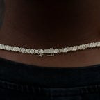 Round Pave Star Link Chain- 6mm