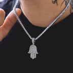Hamsa Pendant in White Gold