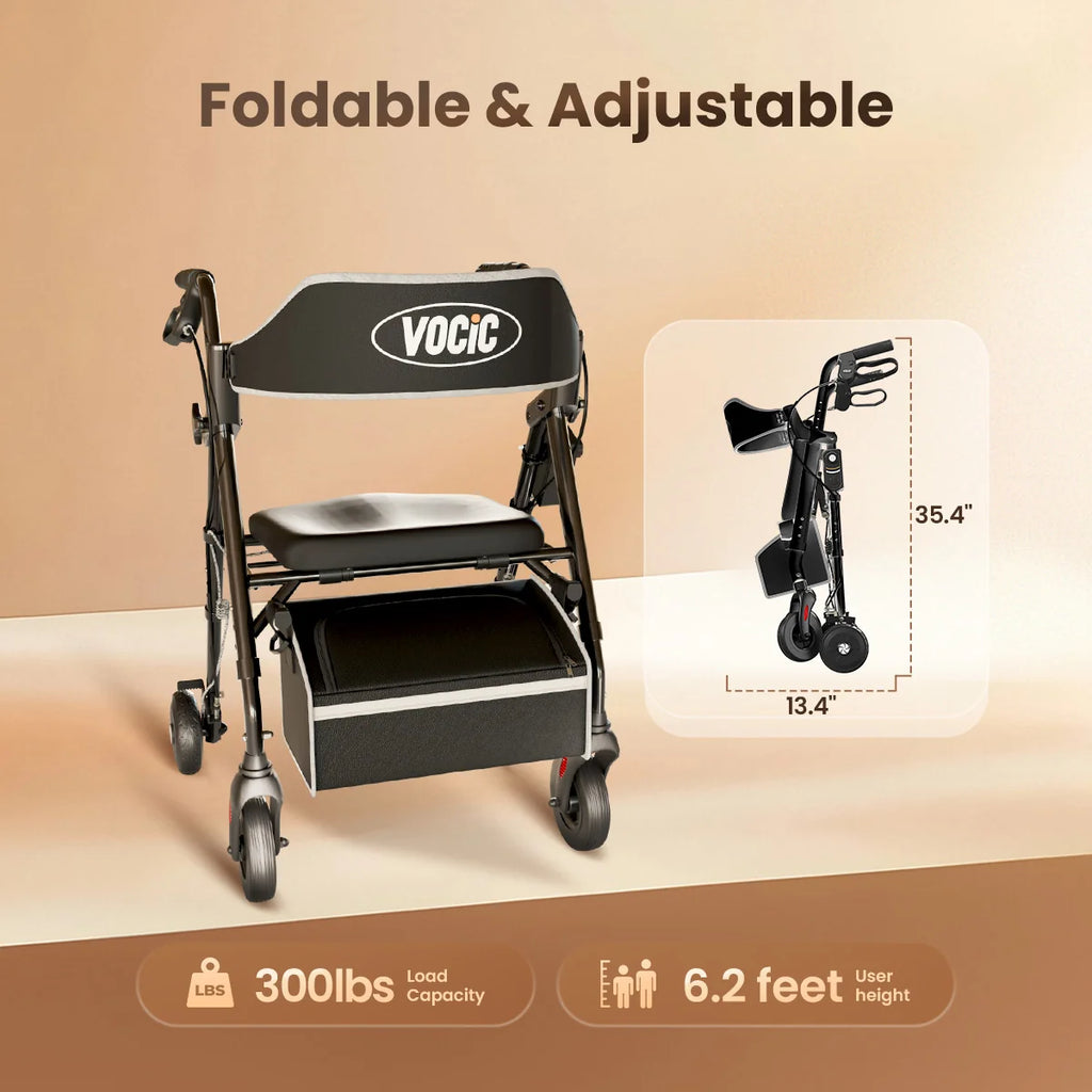 Z63 Rollator with Adjustable Resistance - Speed Control Walker