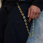 Square Link Pant Chain in Yellow Gold - 15MM