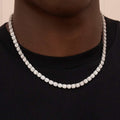 Micro Clustered Tennis Chain in White Gold - 6mm