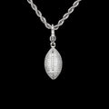 Football Clip On Pendant in White Gold