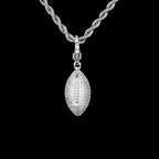 Football Clip On Pendant in White Gold