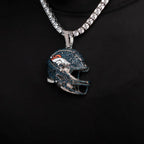 2025 Denver Broncos Team Helmet Pendant - White Gold