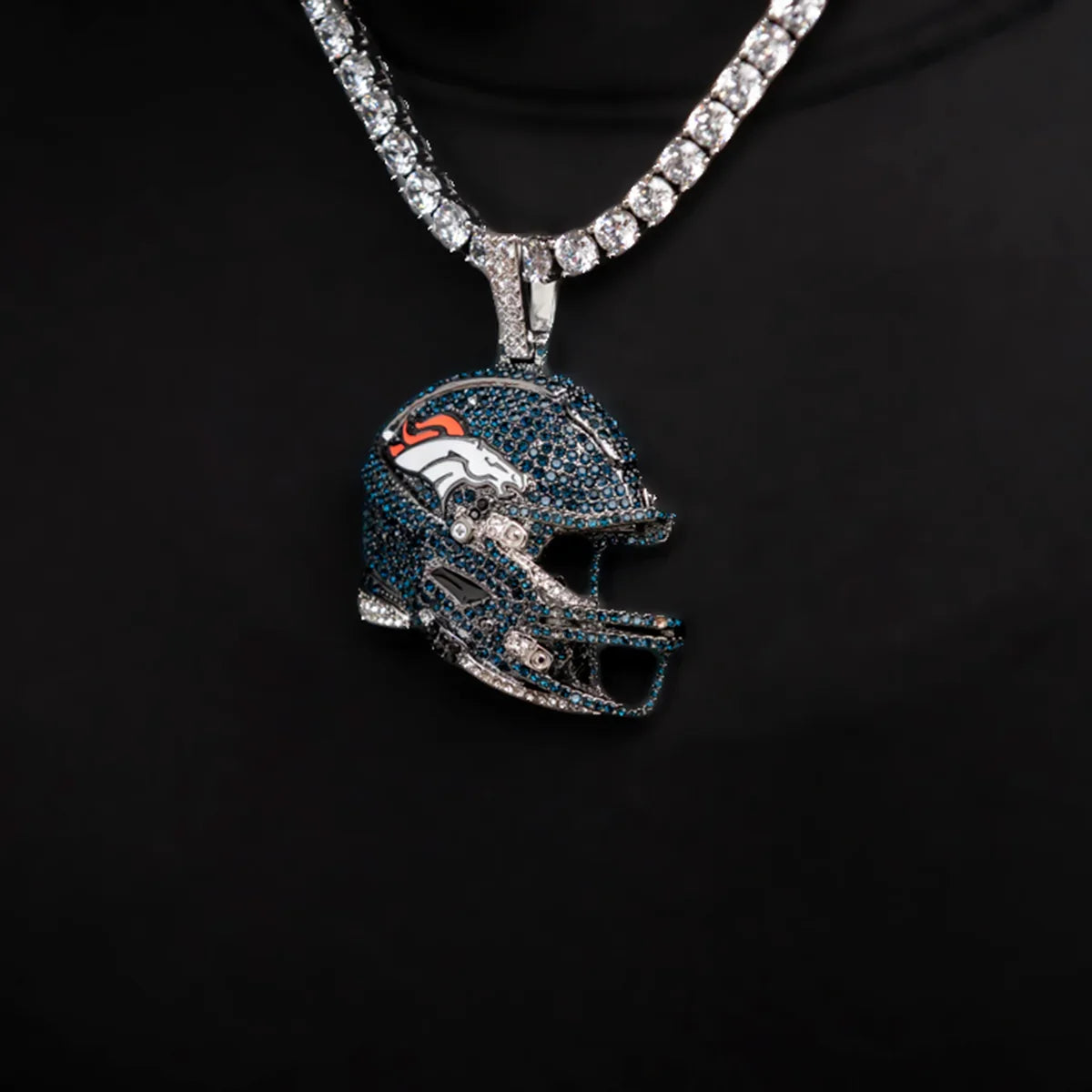 2025 Denver Broncos Team Helmet Pendant - White Gold