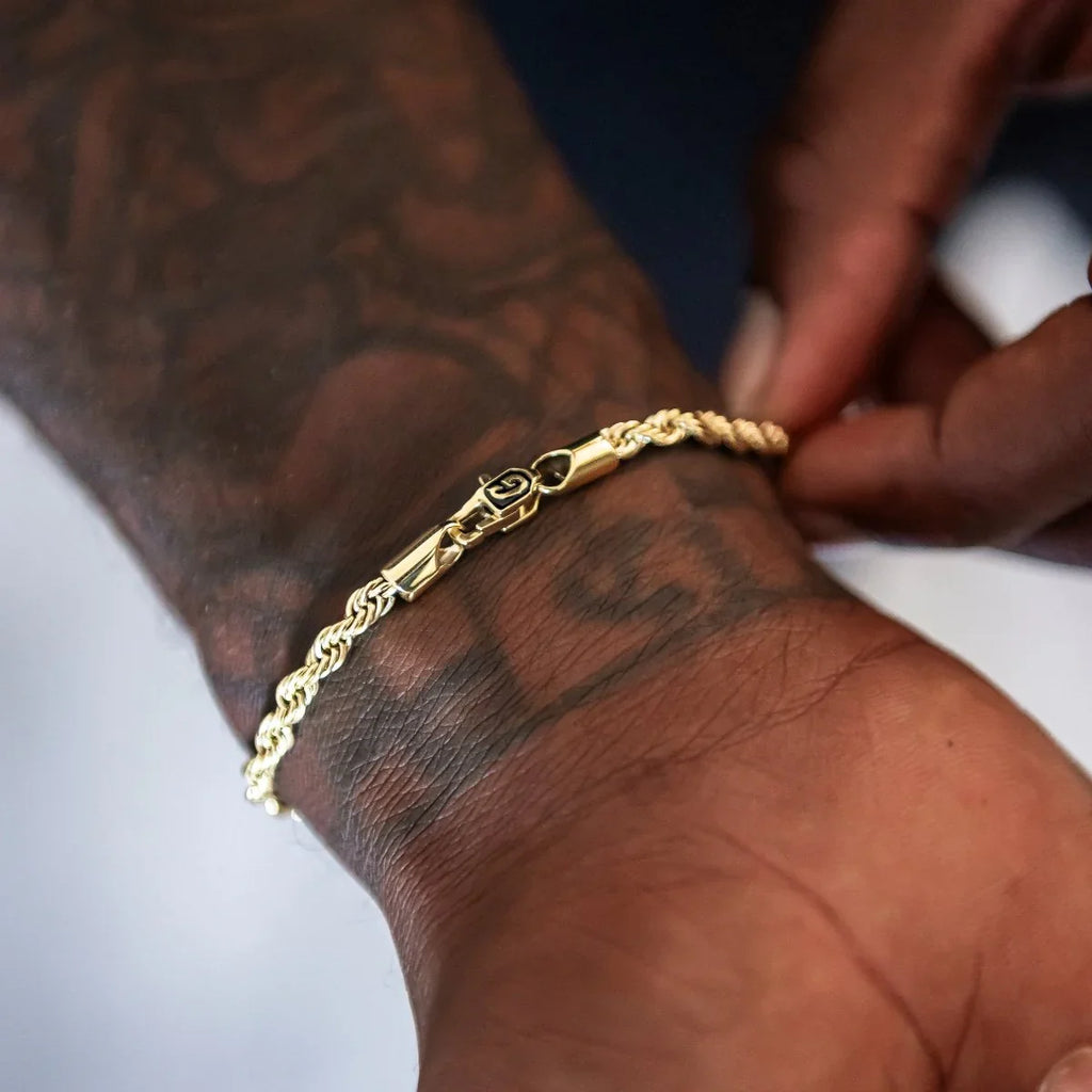Rope Chain + Bracelet Bundle in Yellow Gold- 4mm
