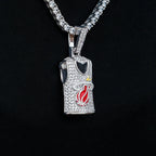 Miami Heat Official NBA Jersey Pendant - White Gold